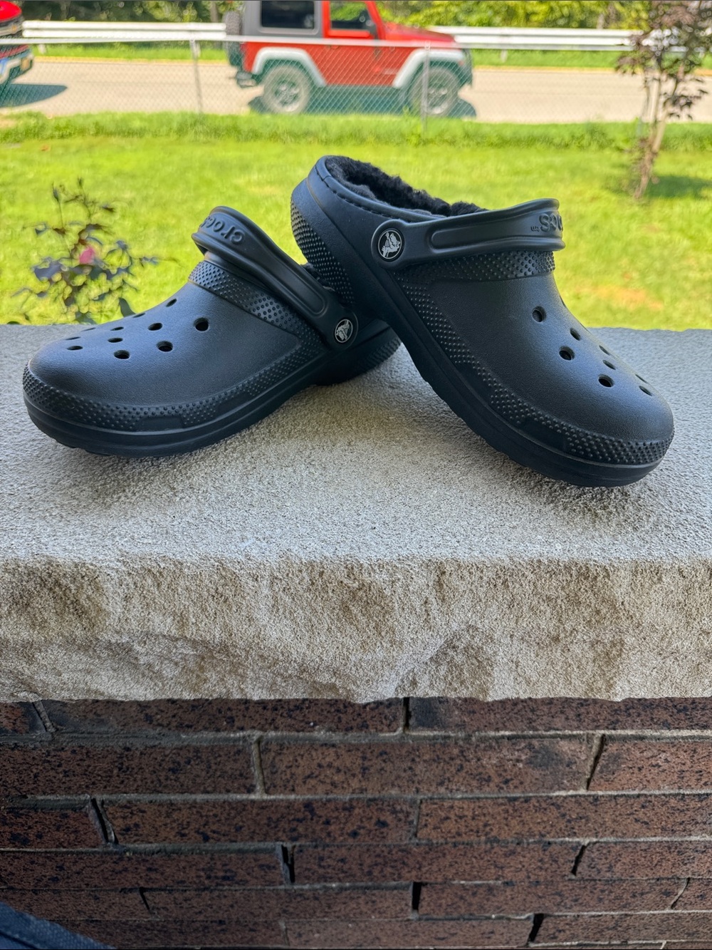 Fleece lined crocs size 7